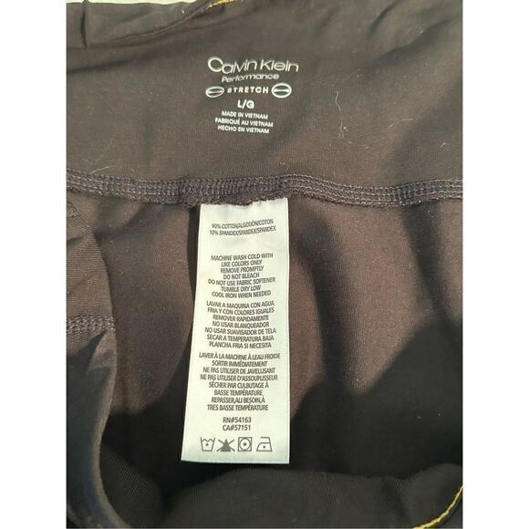 NWT Calvin Klein Womens Performance Pants Yoga Legging Logo Black White Large - Picture 12 of 14